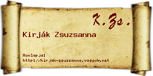 Kirják Zsuzsanna névjegykártya