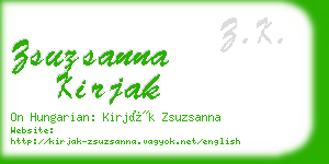 zsuzsanna kirjak business card